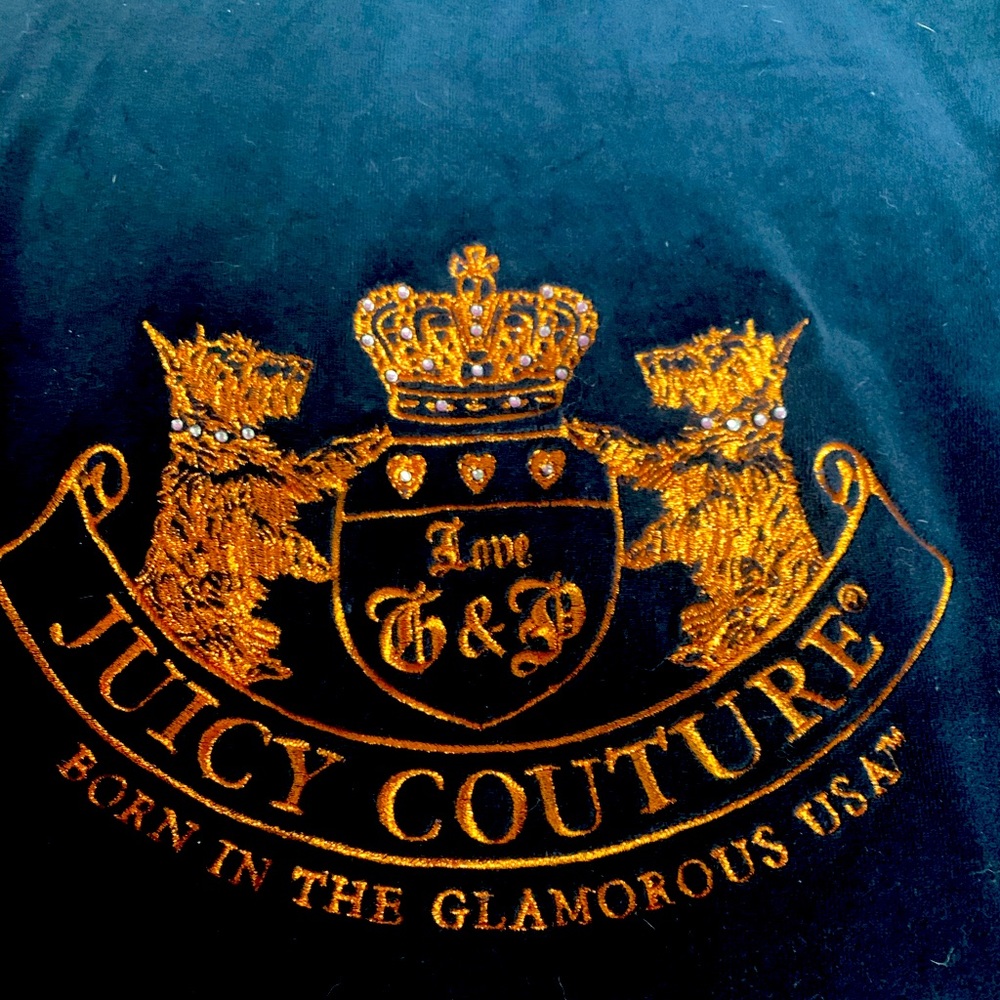 Y2K Juicy Couture Authentic Blue Gold Velour Hoodie Like New size L